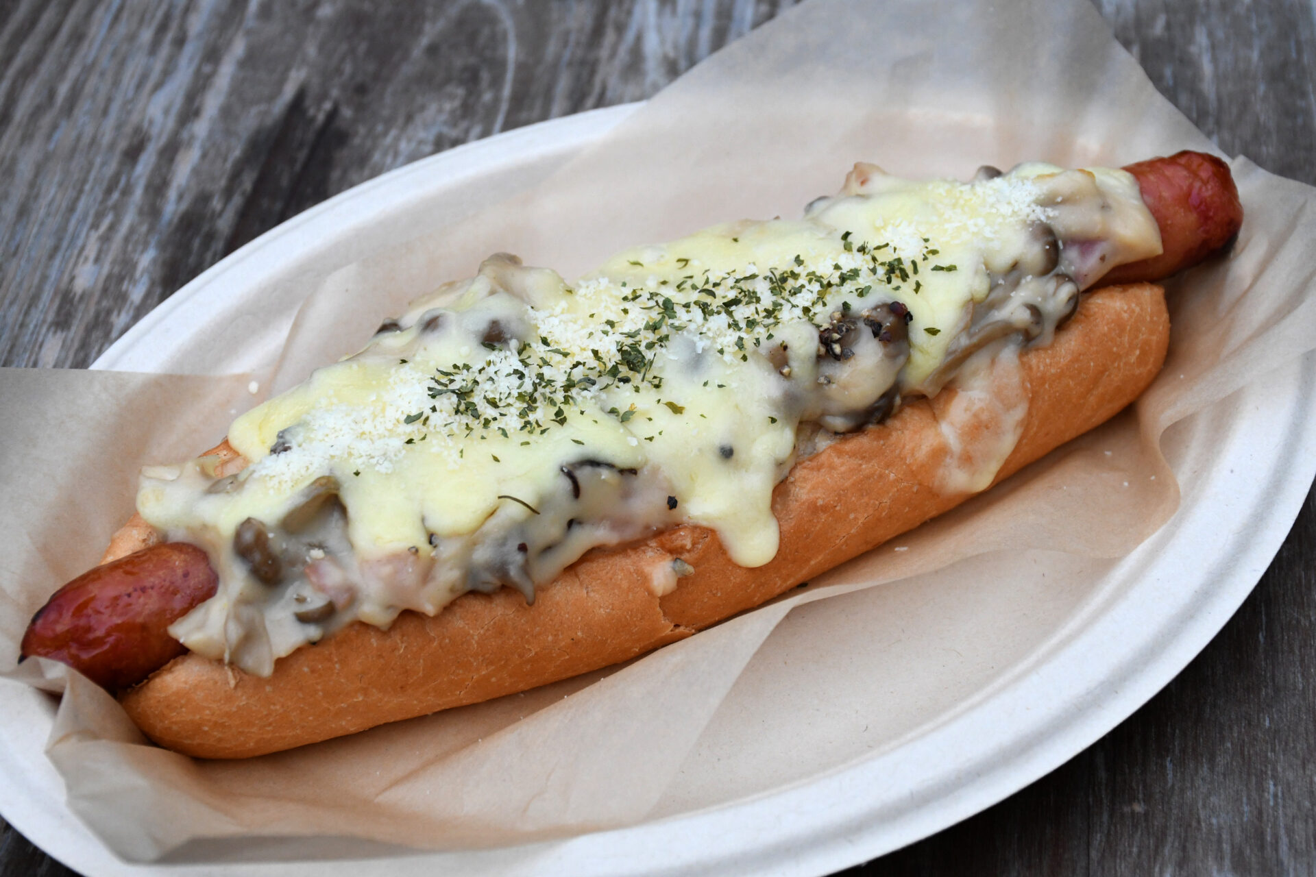 きのこグラタンドッグ